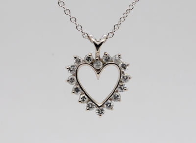 14KW .33 Cttw Diamond Heart Shaped Pendant