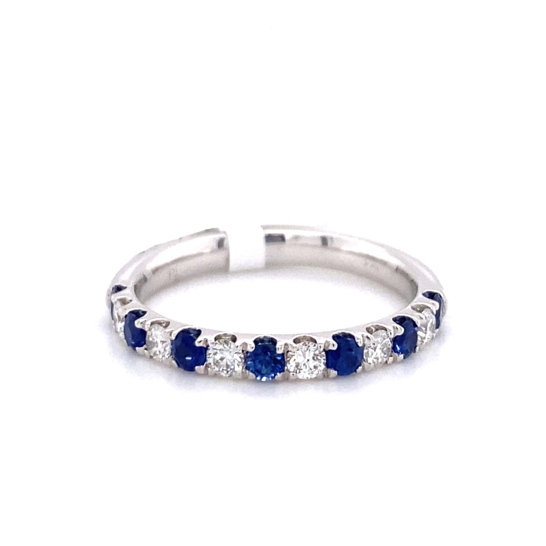 18KW .36 Cttw Sapphire and Diamond Ring with .25 Cttw In Diamonds image
