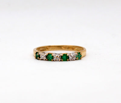Estate 14KY .15 Cttw Emerald and .02 Cttw Diamond Ring