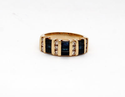 Estate 14KY .65 Cttw Sapphire and .25 Cttw Diamond Ring H in Color and