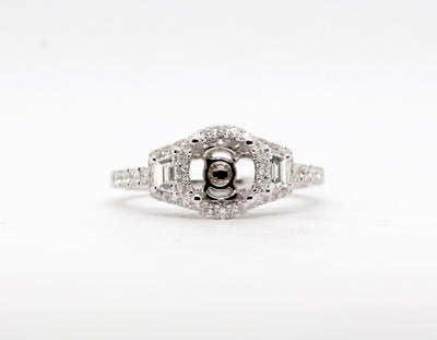18KW .65 Cttw Diamond Semi Mount ring