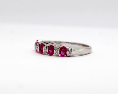 Estate 14KW .60 Cttw Ruby and .05 Cttw Diamond Ring