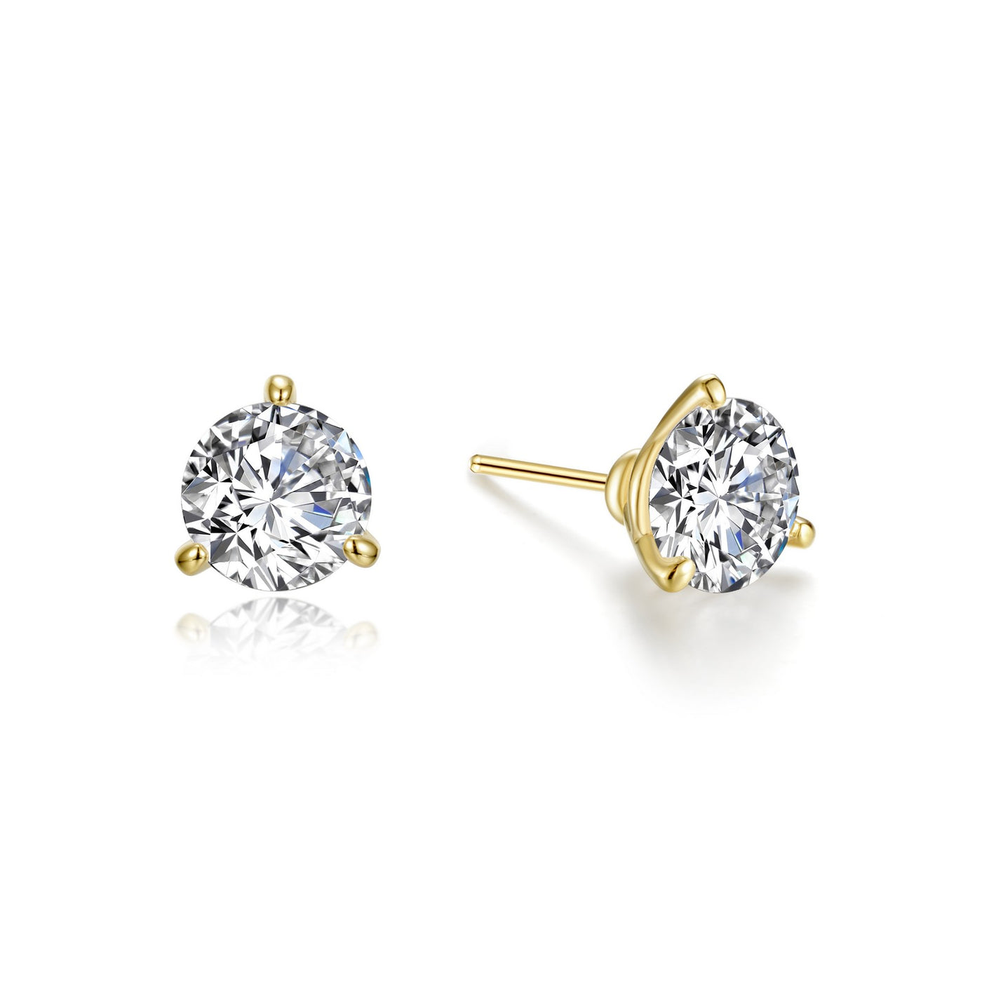 2 CTW 3 Prong Stud Earrings