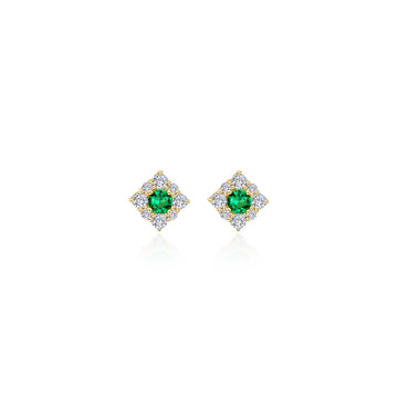 0.54 CTW Halo Stud Earrings