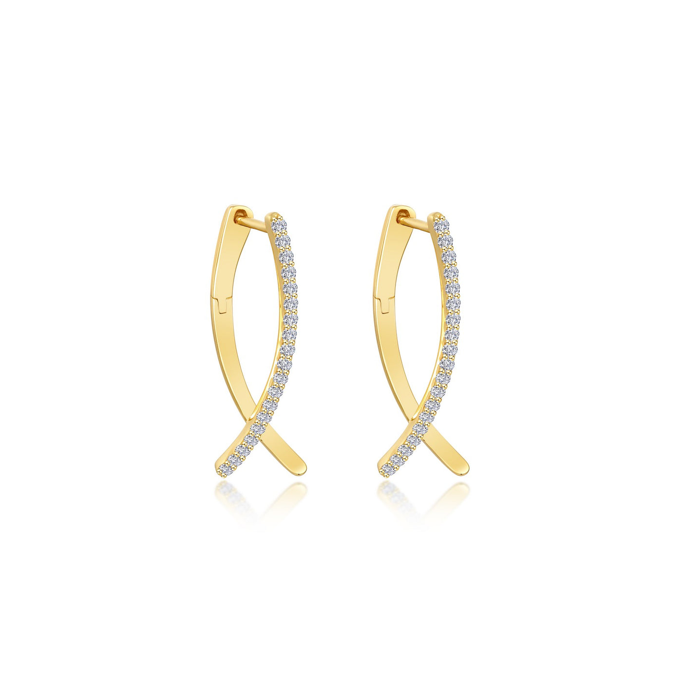 Crossover Oval Hoop Earrings