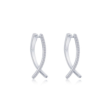 Crossover Oval Hoop Earrings
