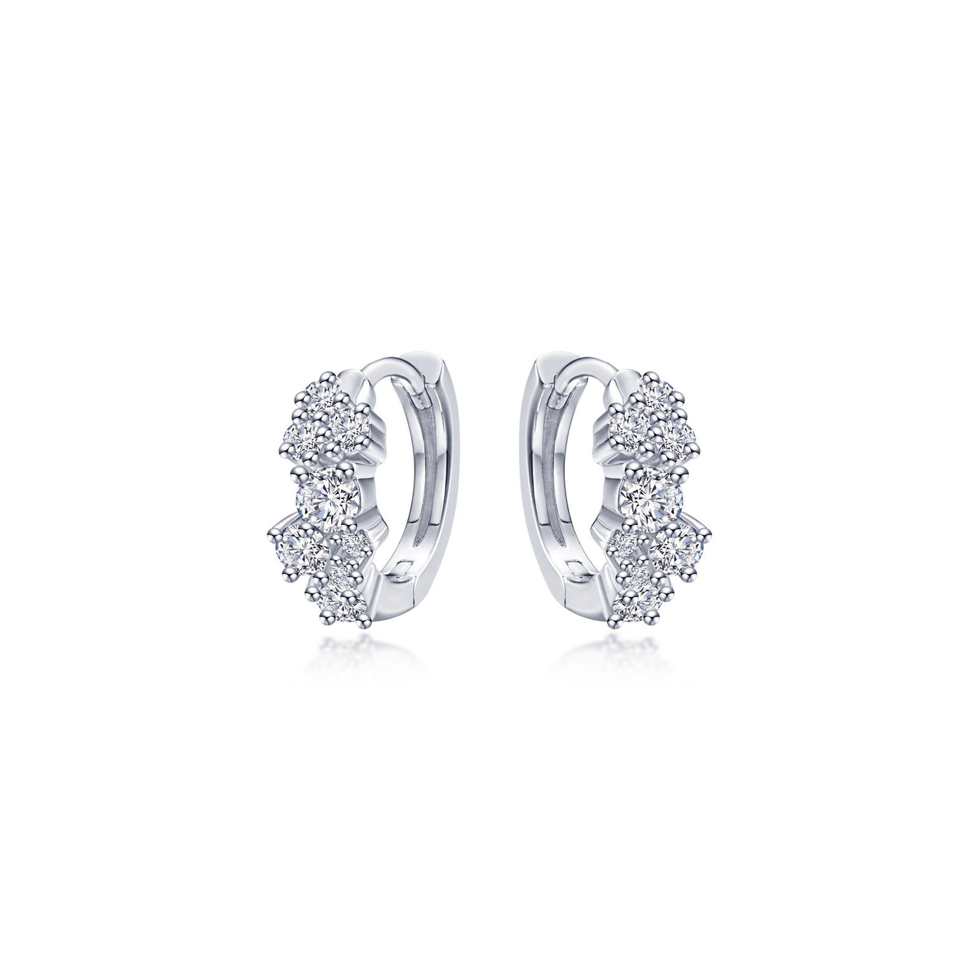 Huggie Earrings with Shiny Clusters