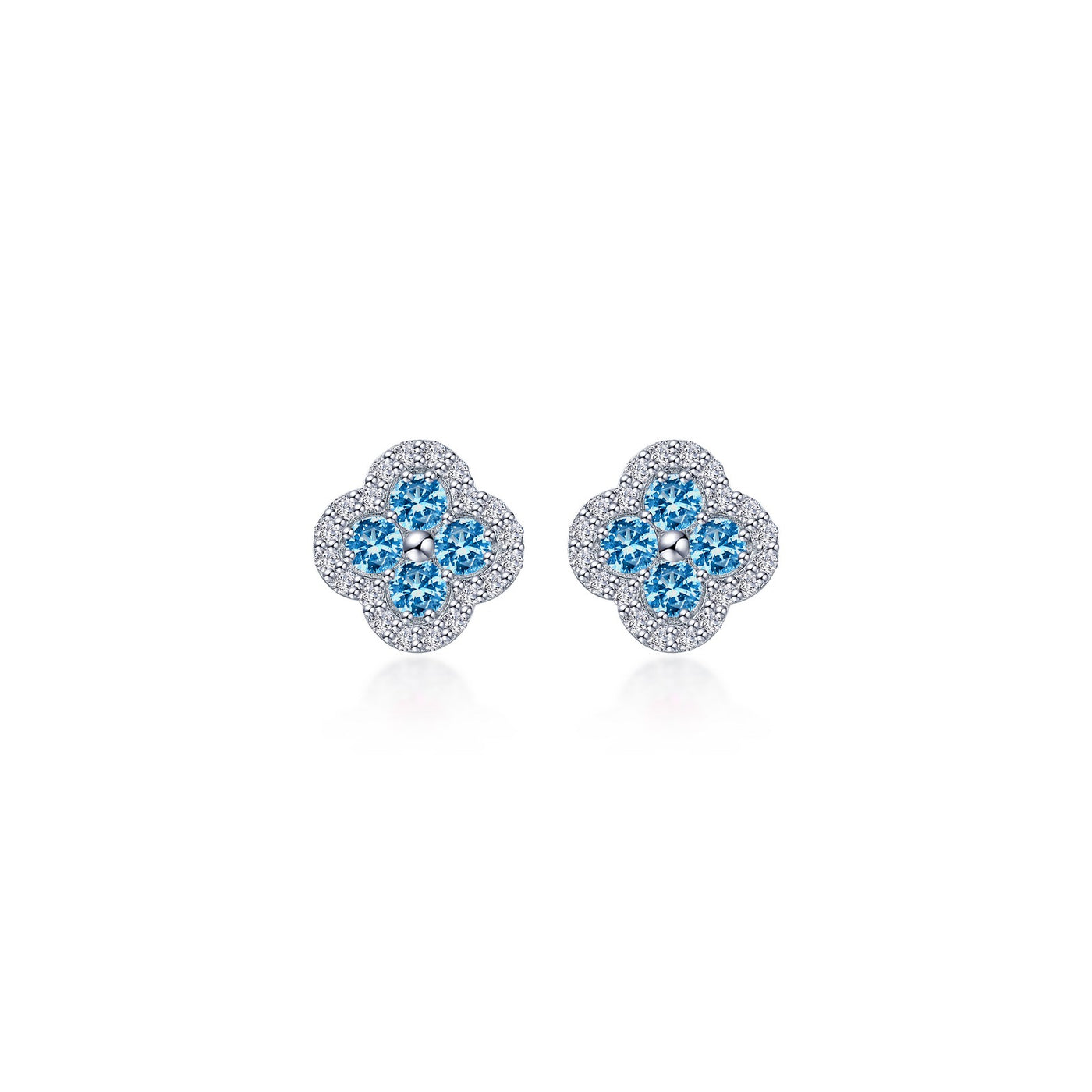 0.8 CTW Halo Stud Earrings