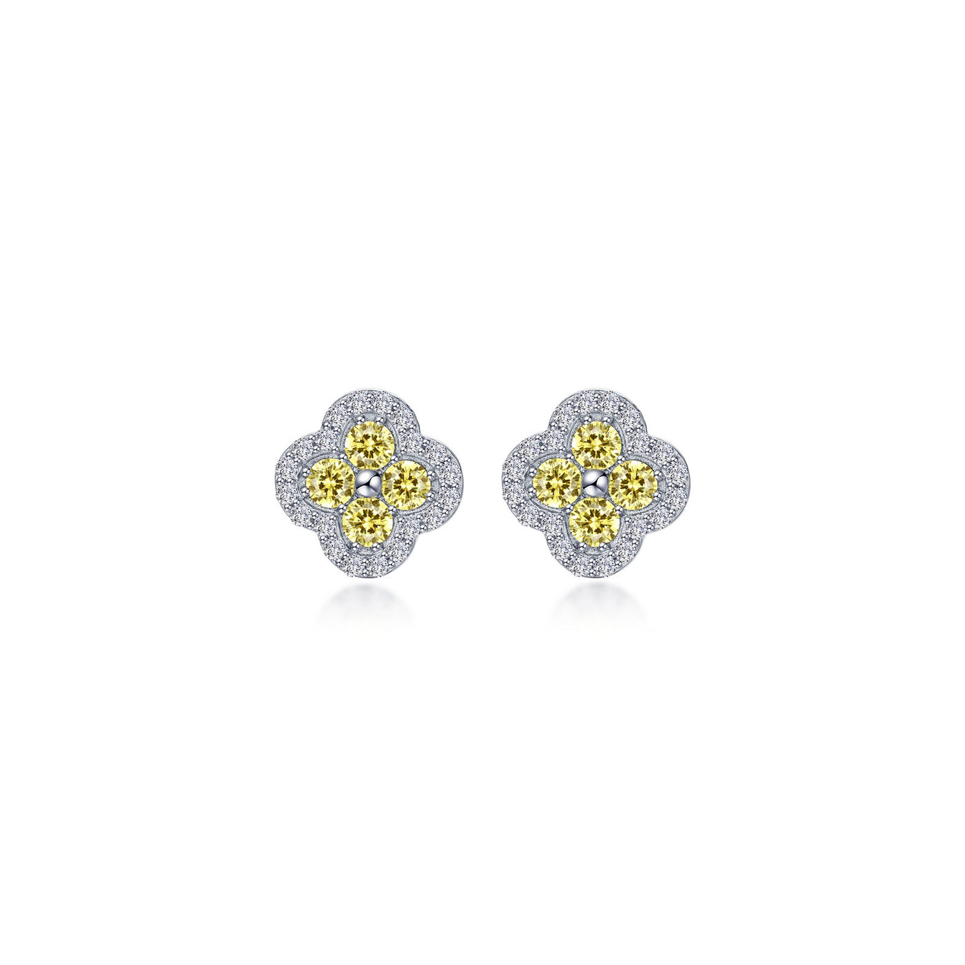 0.8 CTW Halo Stud Earrings