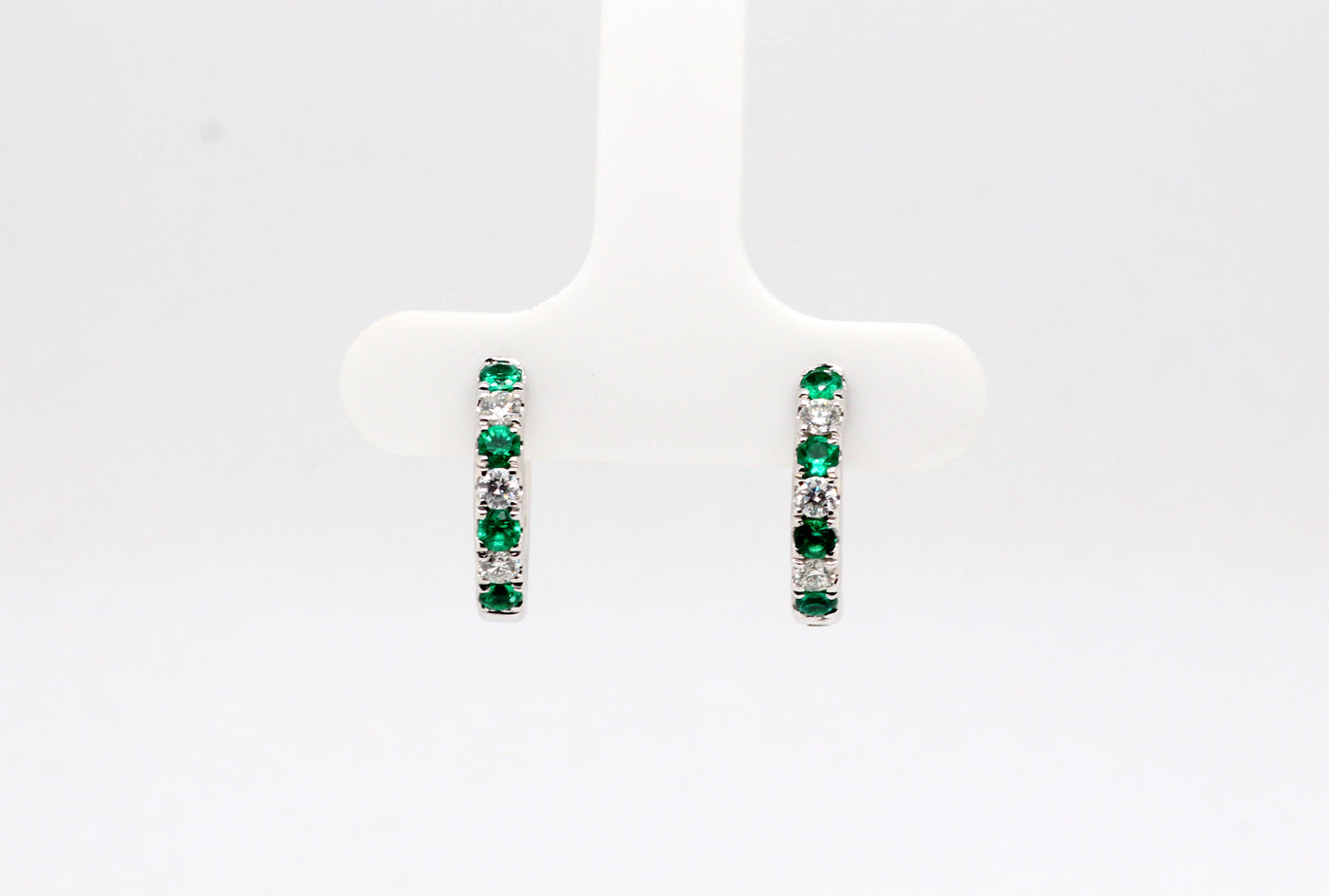 18KW Emerald and Diamond Earrings