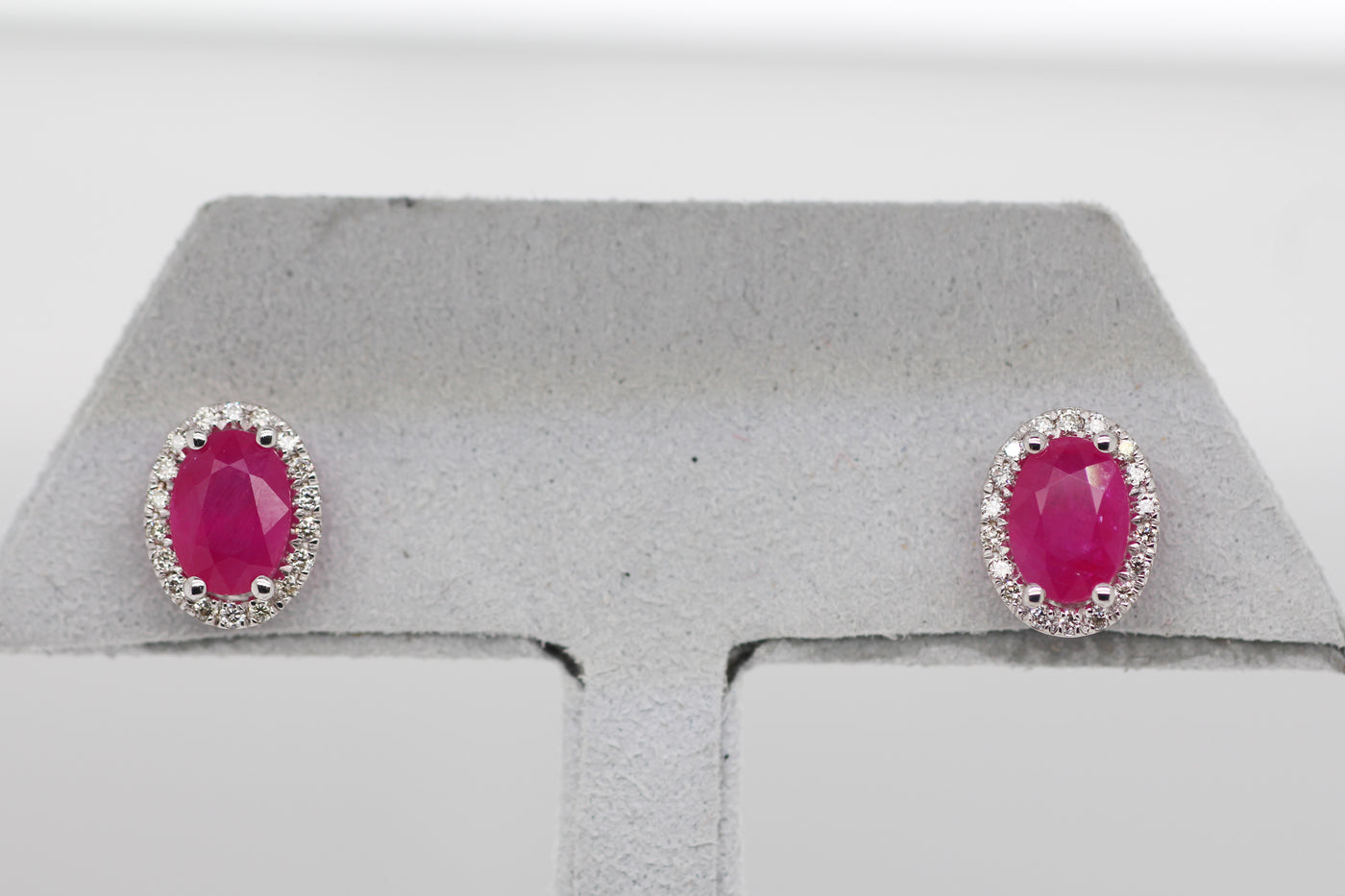14KW 1.80 Cttw Ruby and Diamond Earrings
