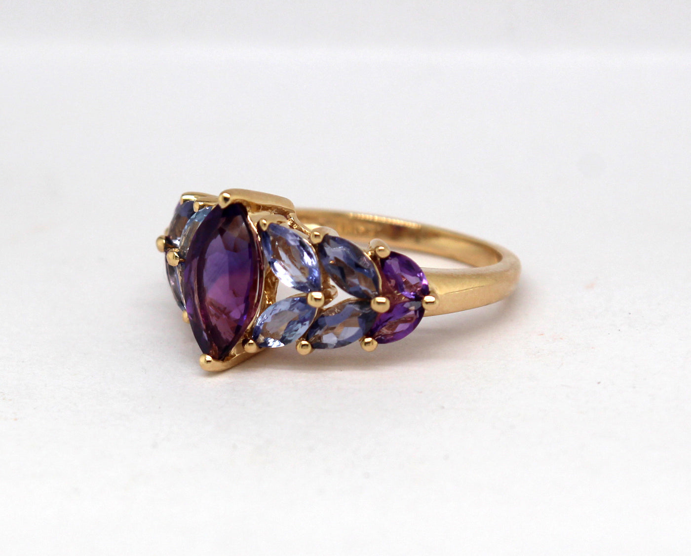 Estate 14KY 1.20 Cttw Amethyst and .60 Cttw Diamond Ring