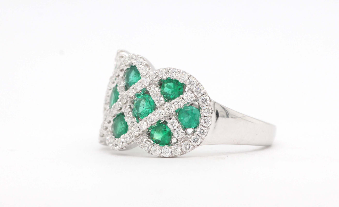 14KW 1.30 Cttw Emerald And Diamond Ring image