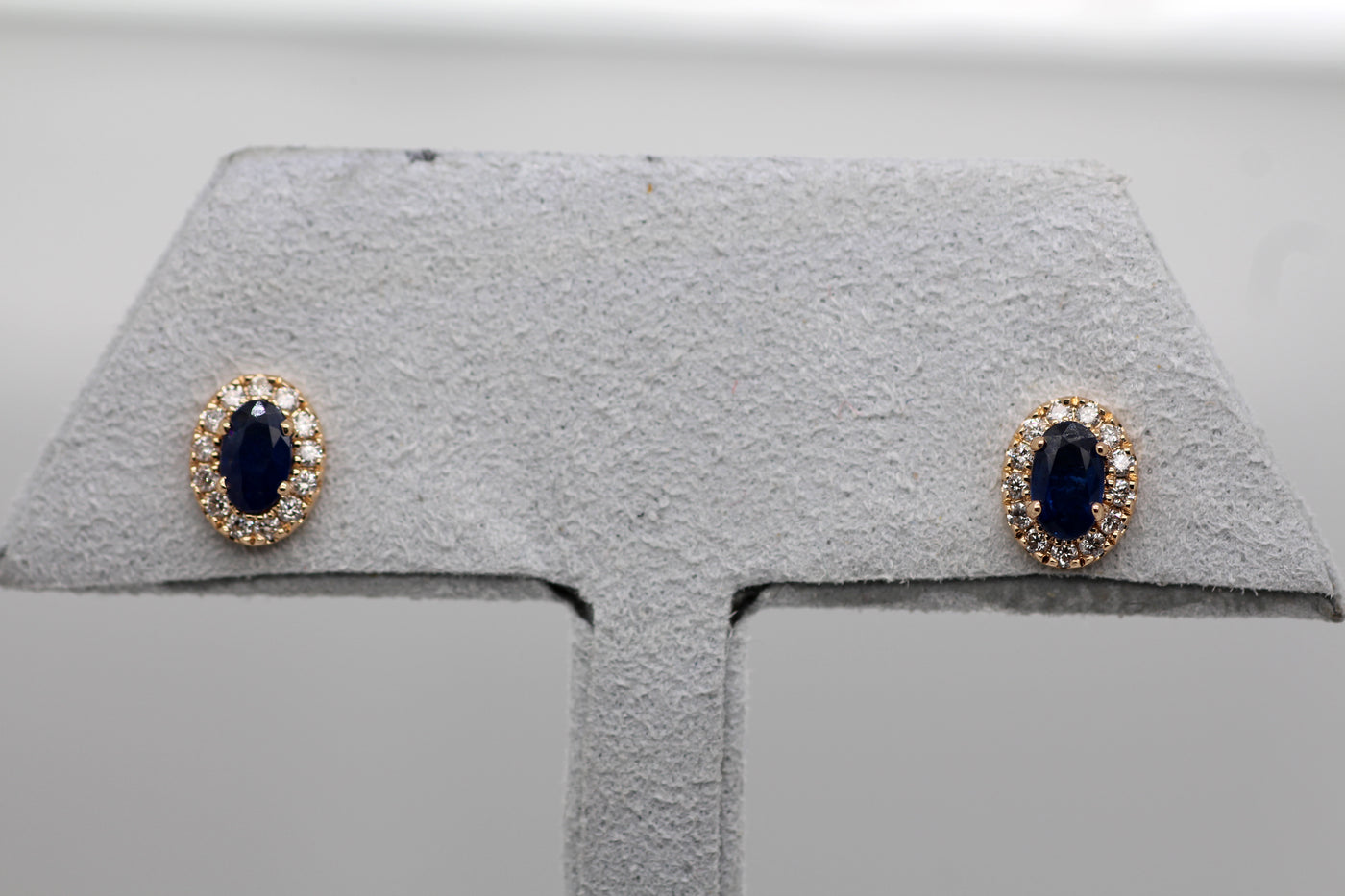 14KY .56 Cttw Sapphire and Diamond Earrings