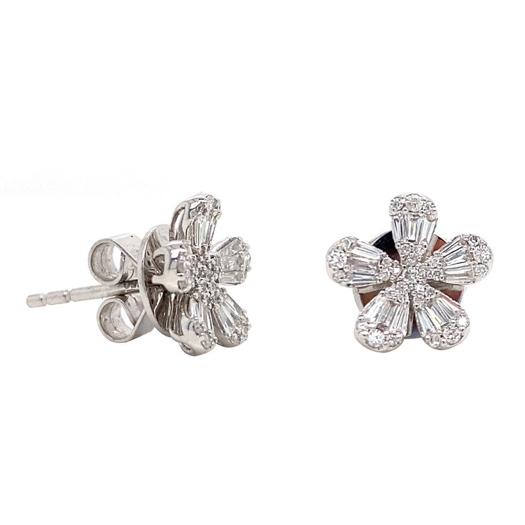 18KW .42 Cttw Diamond Earrings