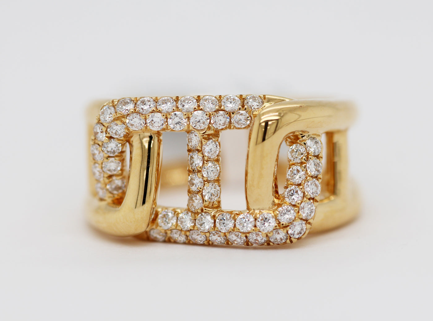 18KY Fashion Chain Diamond Ring