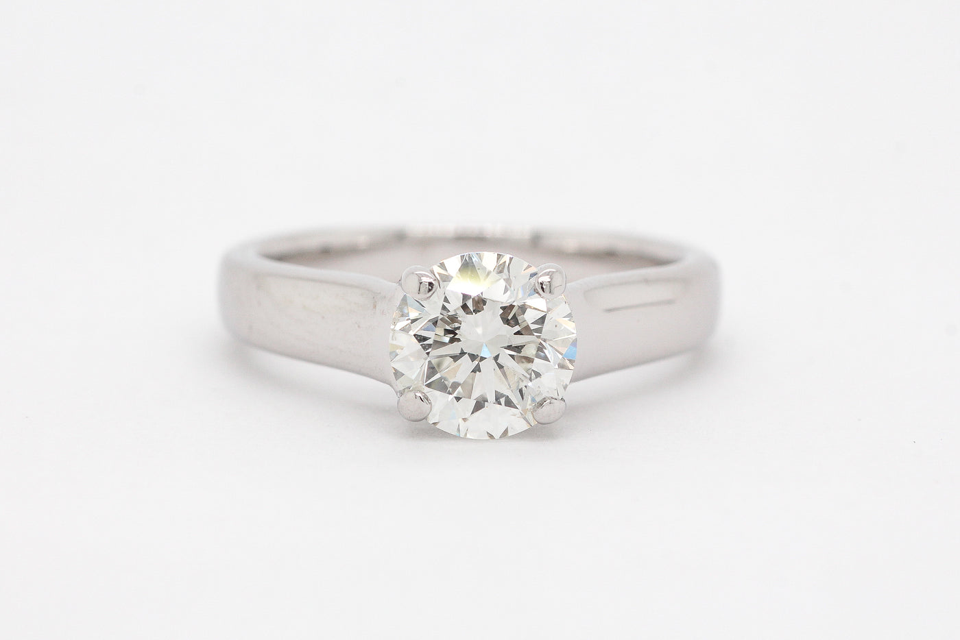 14KW 1.00 CT ROUND DIAMOND SOLITARE RING, I-SI2