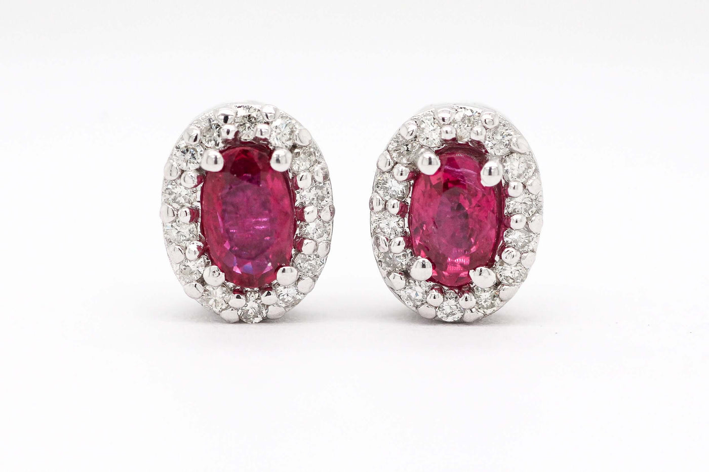 14KW .66 CTTW RUBY AND DIAMOND EARRINGS, .17 CTTW H-SI1 image