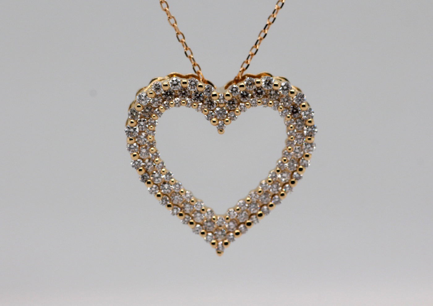 14KY 1.00 CTTW DIAMOND HEART PENDANT