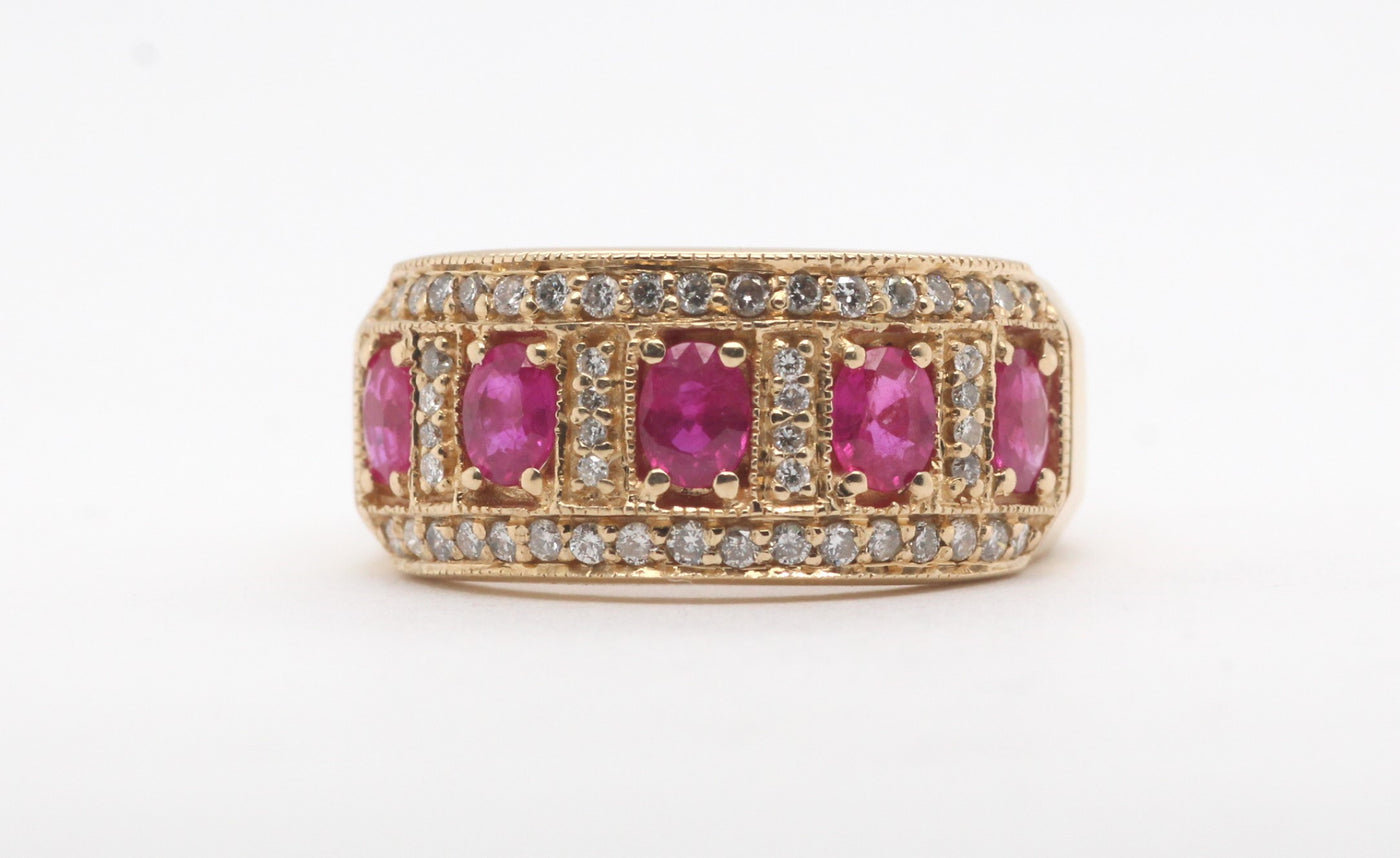 14KY 1.00 Cttw Ruby and Diamond ring, .20 Cttw H-SI1 image