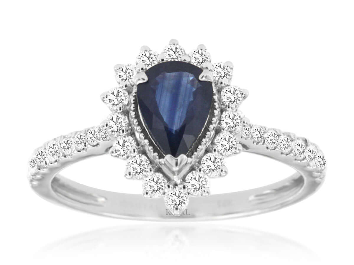 14KW .88 CT SAPPHIRE AND DIAMOND RING, .50 CTTW G-SI1 image