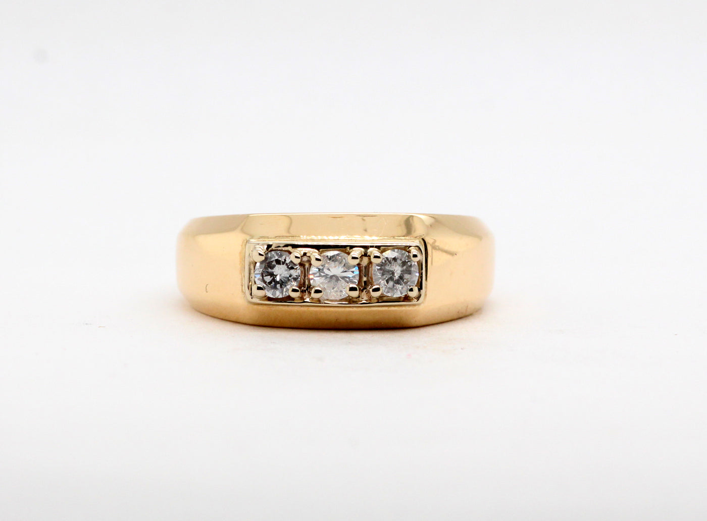 Estate 14KY .45Cttw 3 Diamond Gents Ring