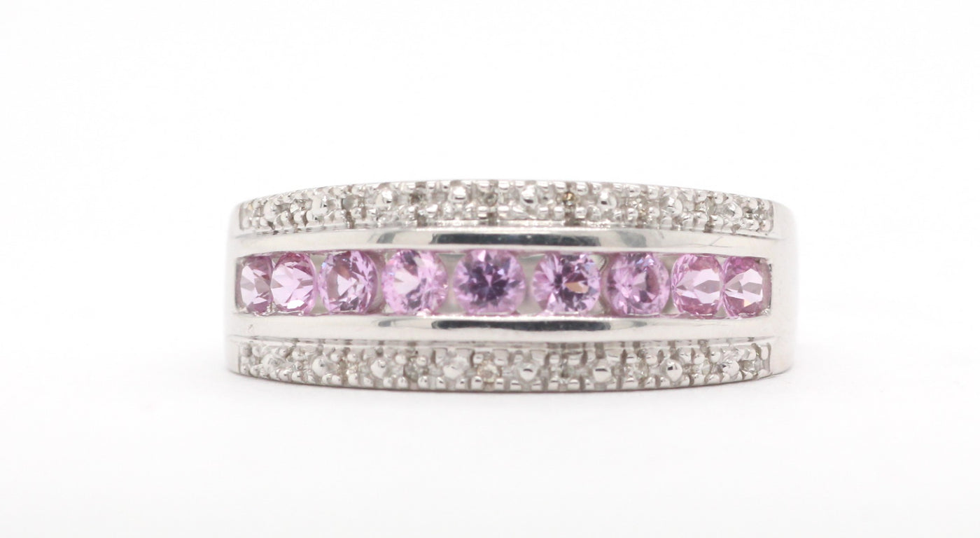 Estate 14KW .56 Cttw Pink Sapphire And Diamond Ring