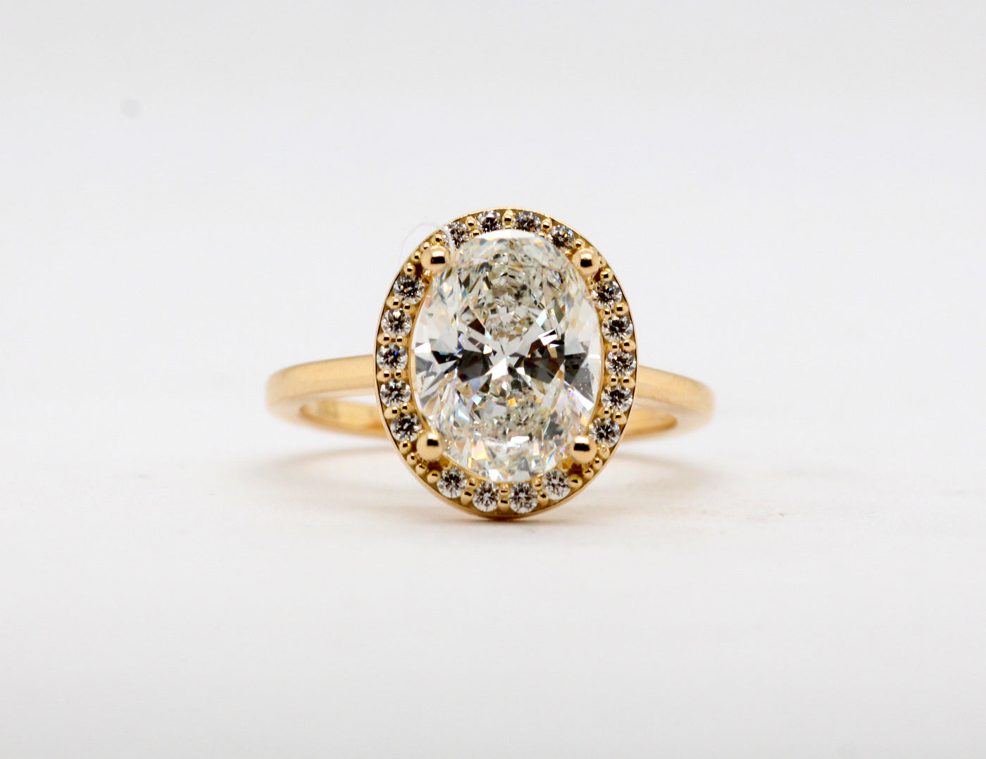 18KY 2.60 CTTW Halo Engagement Ring