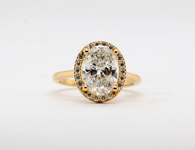 18KY 2.60 CTTW Halo Engagement Ring