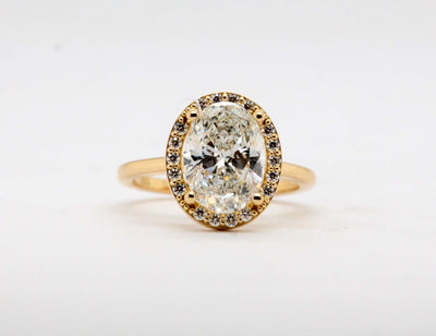 18KY 2.60 Cttw Halo Engagement Ring