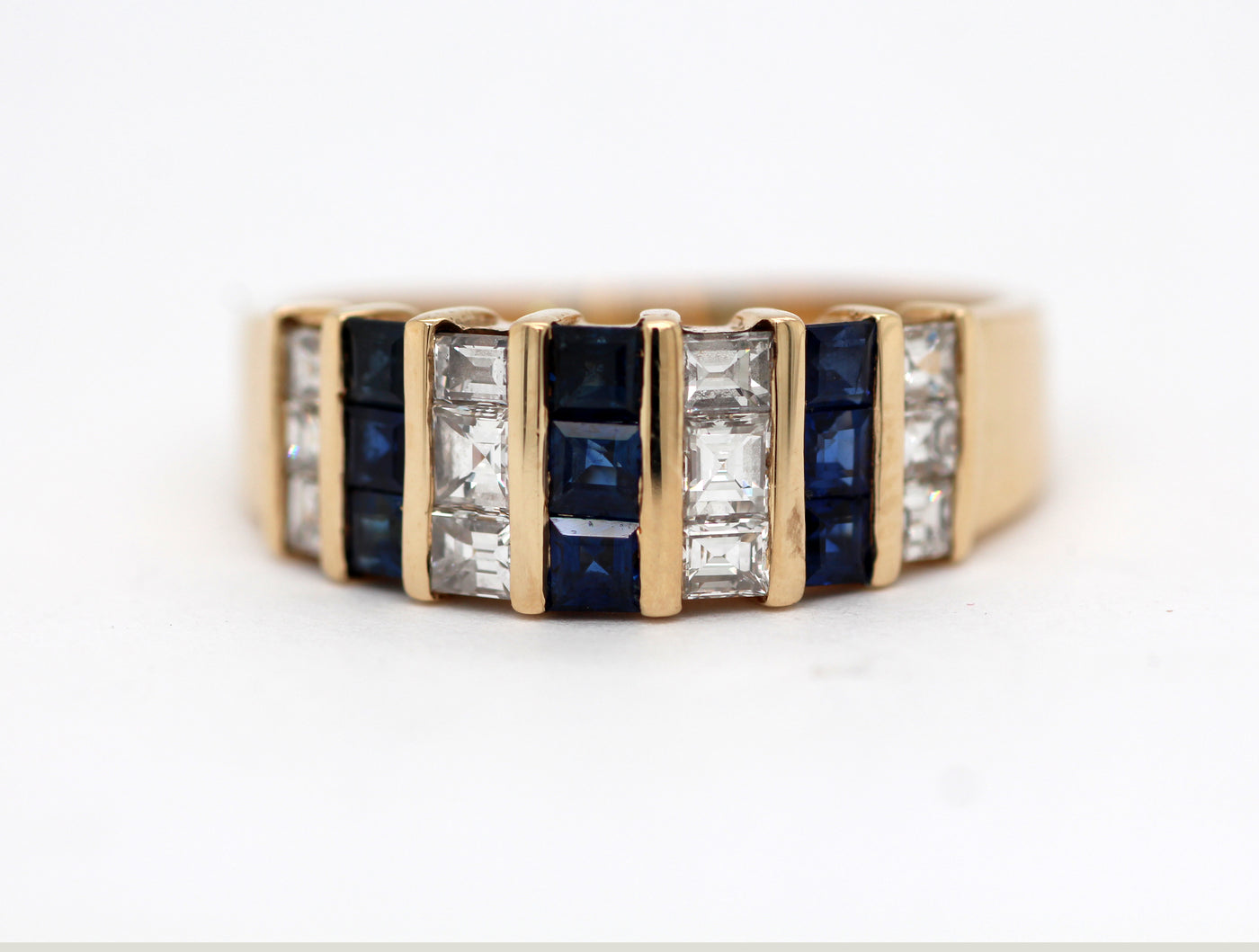 Estate 14KY .60 Cttw Sapphire and Diamond Ring