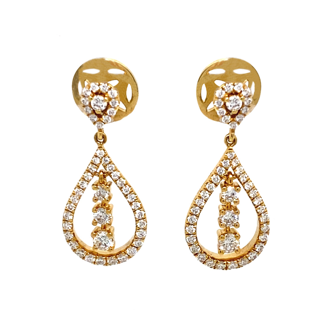 18KY .75 Cttw Diamond Earrings