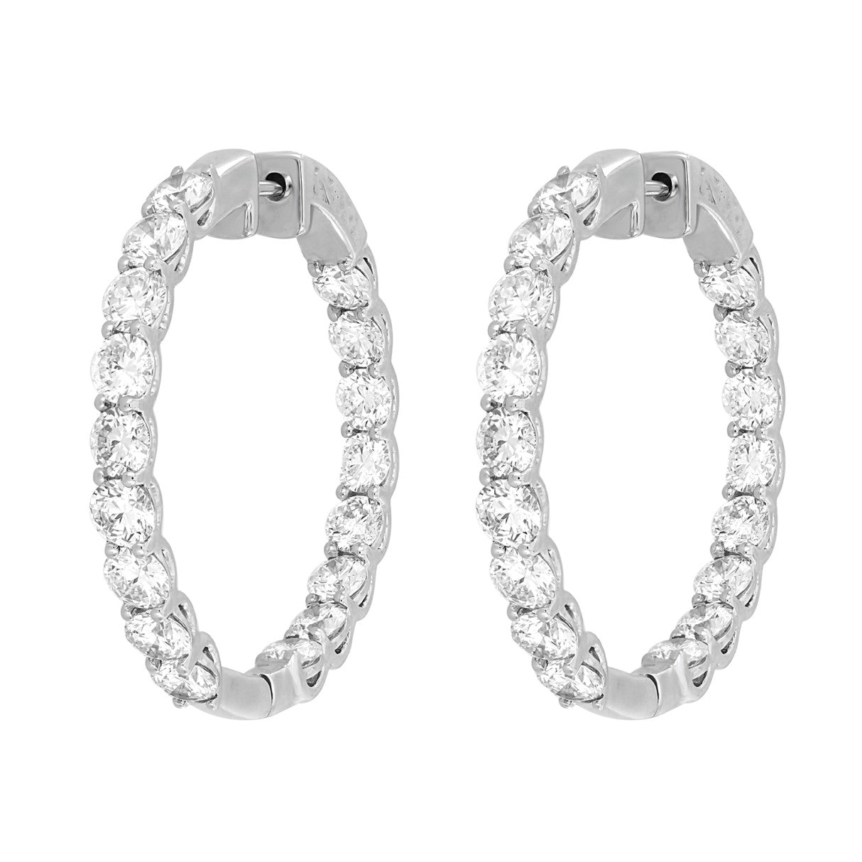 14KW 7.00 Cttw Lab Grown Diamond Hoop Earrings