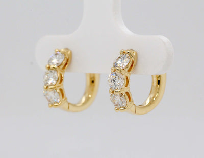 14KY 1.34 Cttw Diamond Small Hoop Earrings image