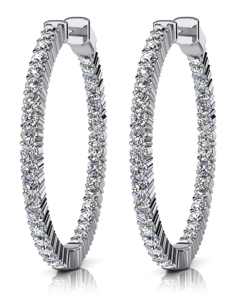 14KW .85 CTTW DIAMOND IN AND OUT HOOPS