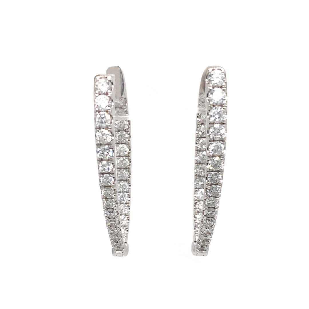 18KW Diamond Hoop Earrings