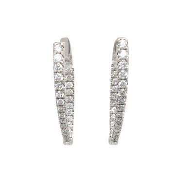 18KW Diamond Hoop Earrings