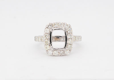 18KW .72 Cttw Diamond Semi Mount Ring