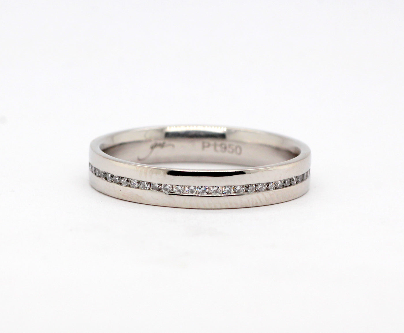 Estate Platinum .52 Cttw Diamond Gents Eternity Band, G-SI1