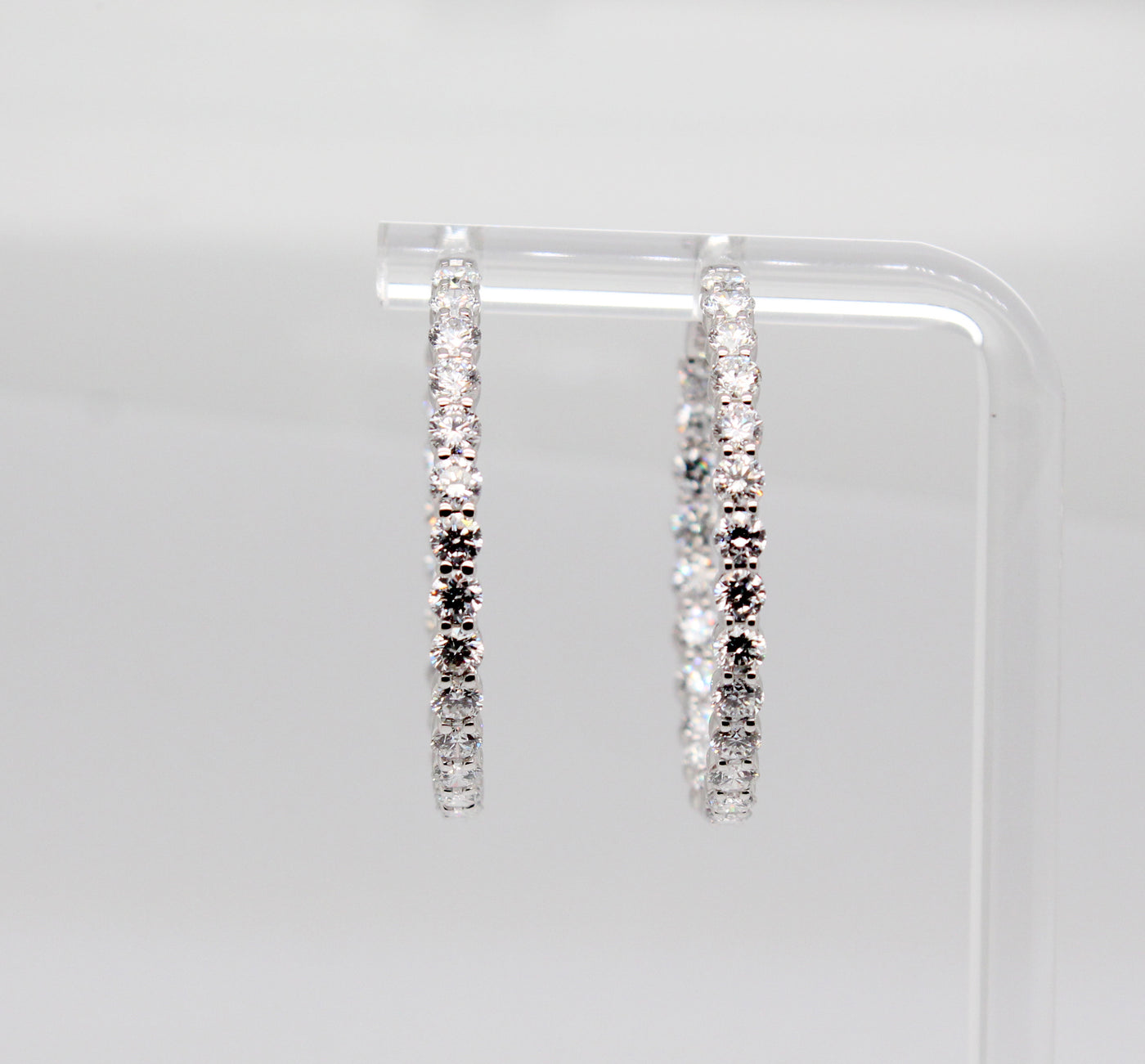 14KW 4.03 Cttw Lab Grown Diamond In-and-Out Hoop Earrings