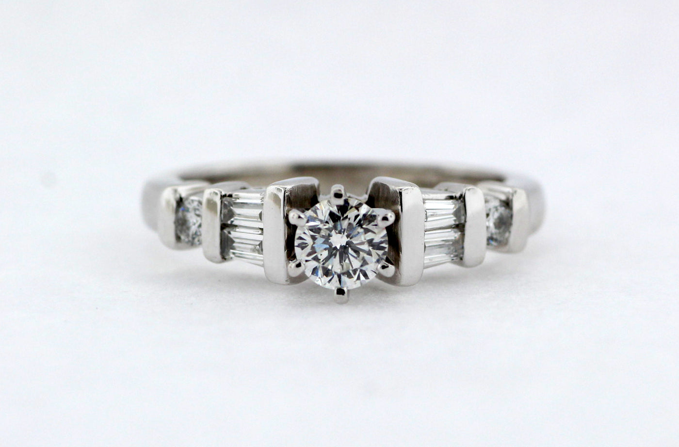Platinum .68 Cttw Diamond Engagement Ring