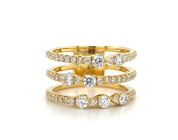 18KY .94 Cttw Diamond Ring
