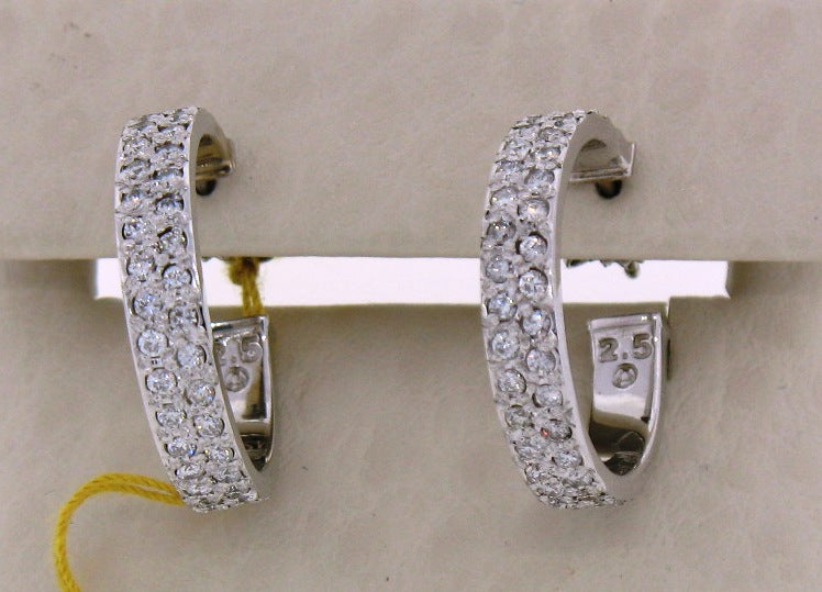 14KW 2 1/4CTW DIA HOOP EARRINGS