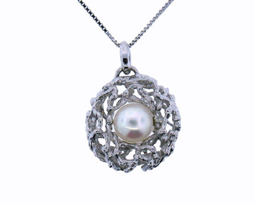 SS 8-8.5MM FWP WHITE PENDANT 18" BOX CHAIN
CG-MSN-2355-W