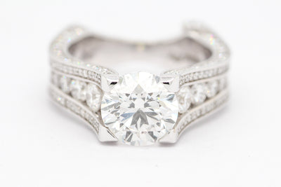 18K 4.77 CTTW White Gold Engagement Ring