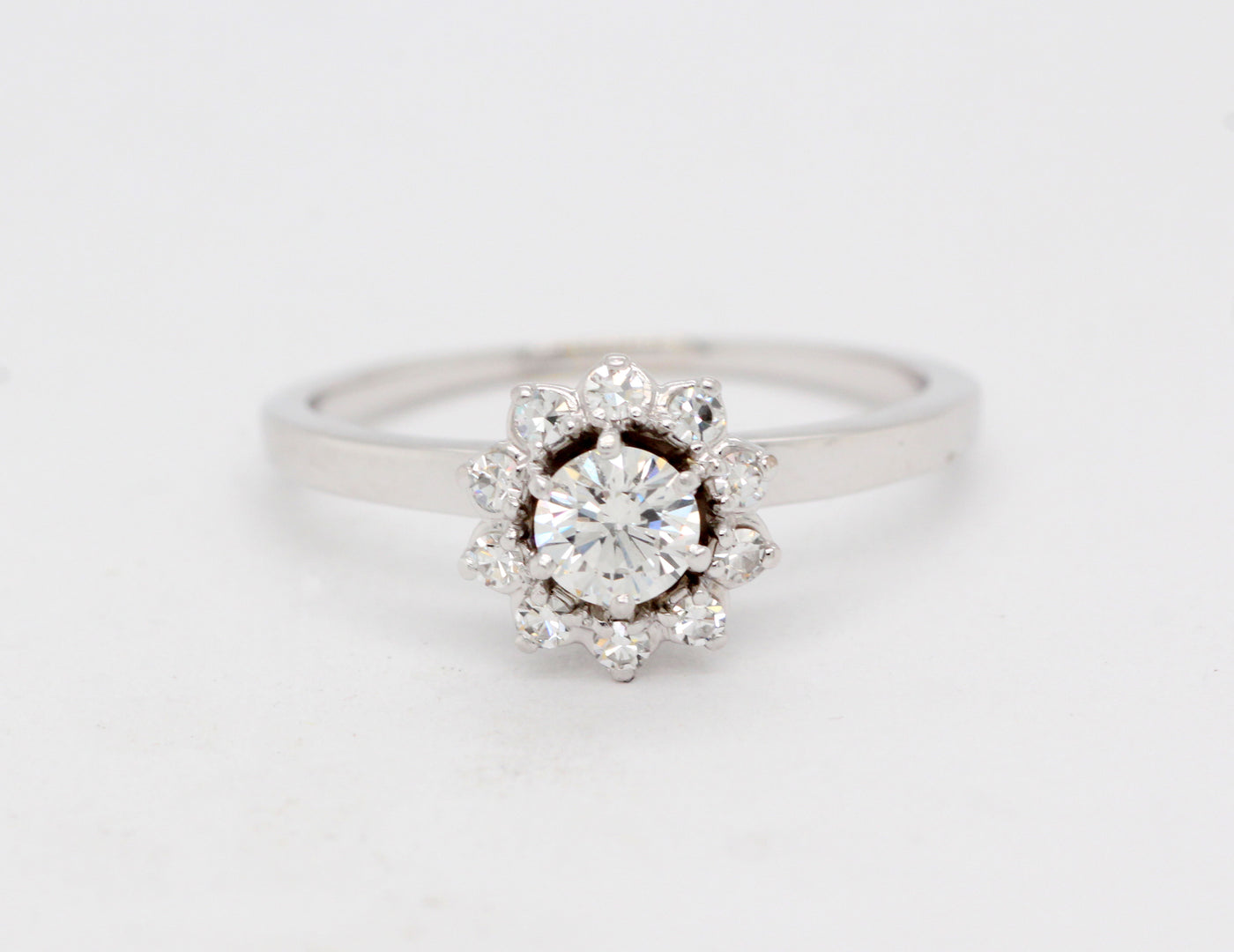 14KW .51 Cttw Diamond Halo Engagement Ring