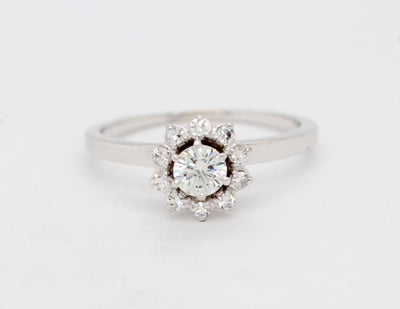 14KW .51 Cttw Diamond Halo Engagement Ring