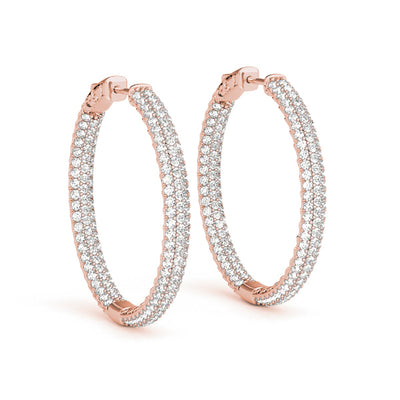 .6 INCH 3 ROW PAVE ROUND HOOP image