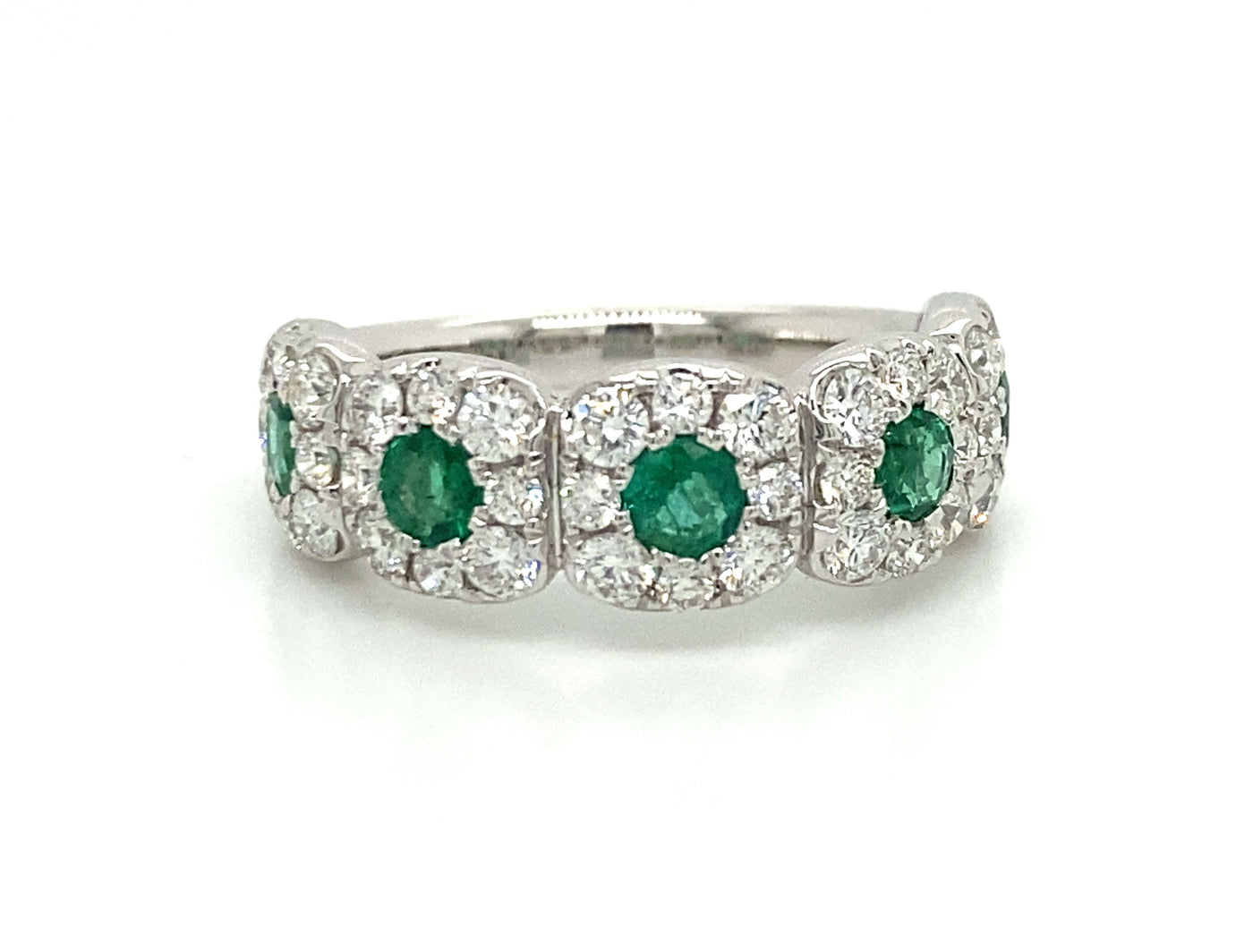 18KW Emerald and Diamond Ring