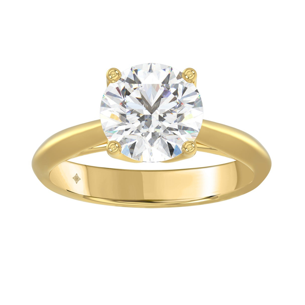 14KY 2.50 Ct Lab Grown Round Brilliant Diamond Solitaire Ring